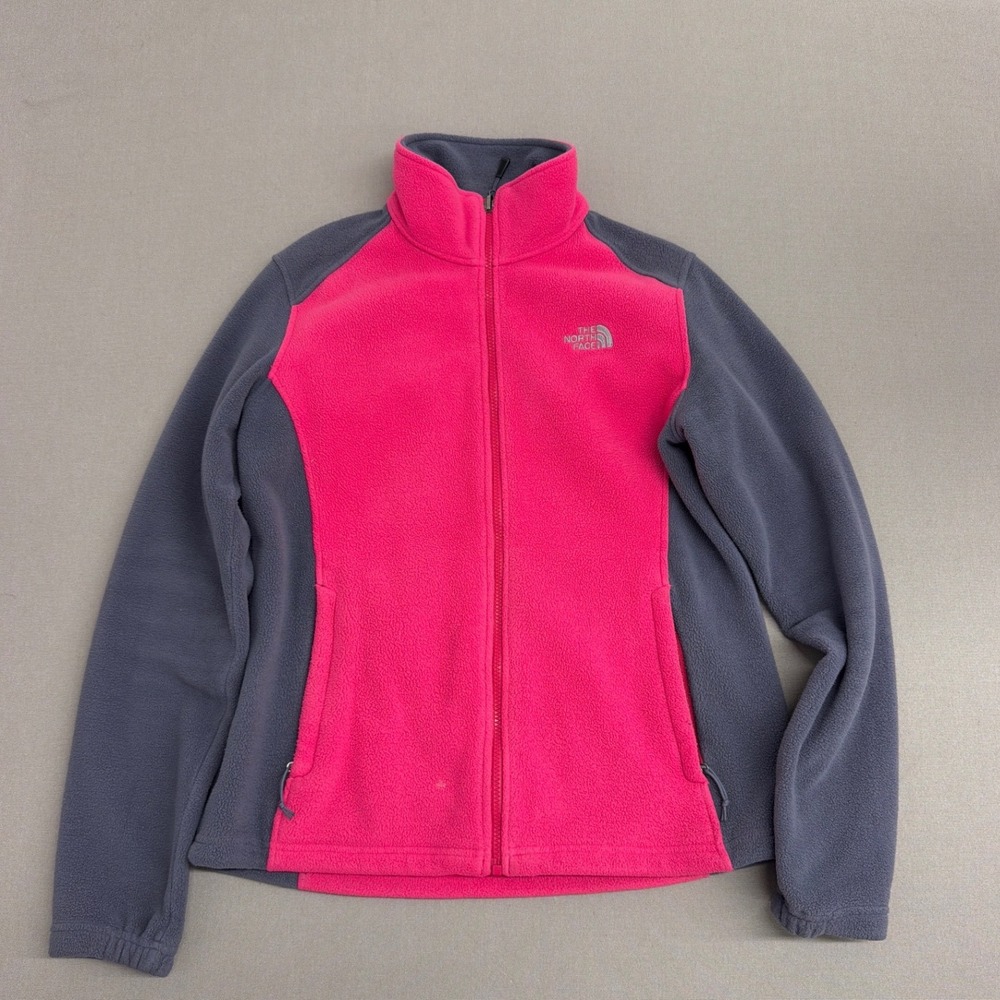 The North Face TKA 100 Full Zip Fleece Jacket Pink Gray Womens Large L